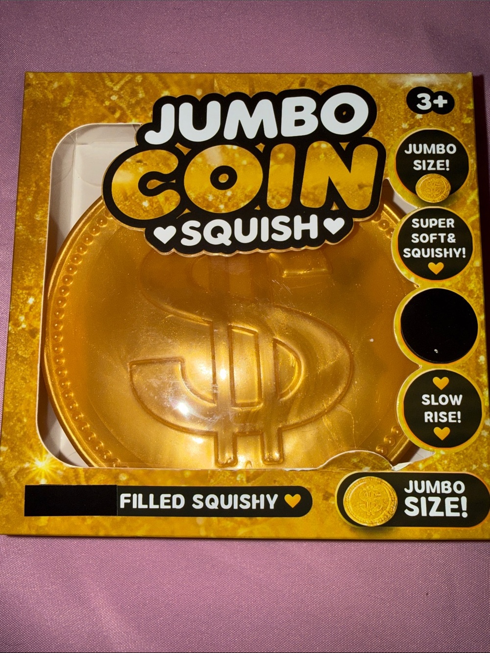 🛍 JUMBO COIN SQUISHY, SUPER SOFT, SLOW RISE Squishy Toy - #GOLD